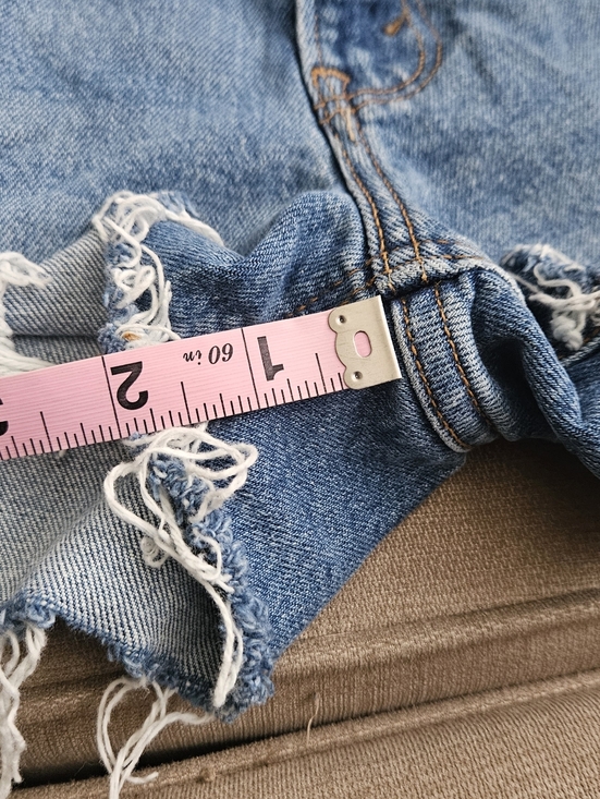 Abercrombie & Fitch MOM shorts Mid Rise Women's Light Blue Distressed Denim - Picture 13 of 13